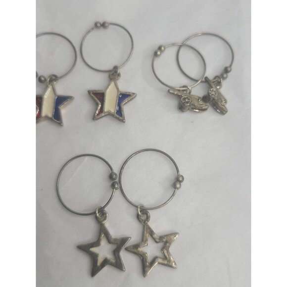 Vintage Wine Glass Charms Set Of 10 Patriotic & Americana Themed Metal Charms En - Picture 5 of 8
